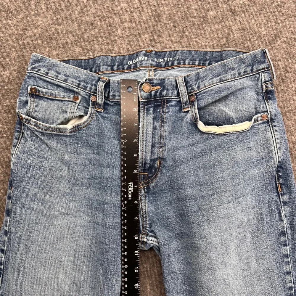 Old Navy Slim Fit Medium Wash 33 Blue Denim Jeans Mens Work  Unisex Casual Pants